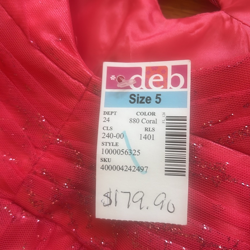 HEY BARBIE! NWT Deb Y2K Long Pink Front Cutouts Sparkle Dress - Picture 5 of 11